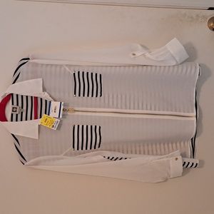 Anne Klein striped blouse new with tags